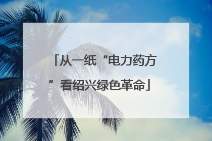 从一纸“电力药方”看绍兴绿色革命
