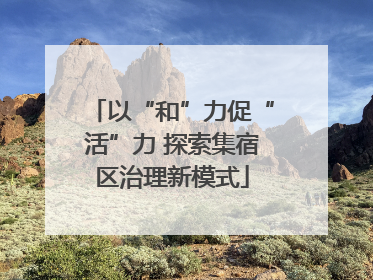以“和”力促“活”力 探索集宿区治理新模式