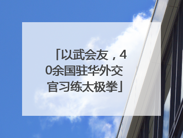 以武会友，40余国驻华外交官习练太极拳