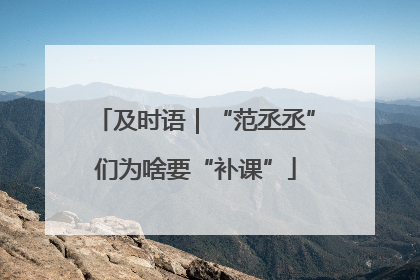 及时语｜“范丞丞”们为啥要“补课”