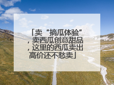 卖“摘瓜体验”，卖西瓜创意甜品，这里的西瓜卖出高价还不愁卖