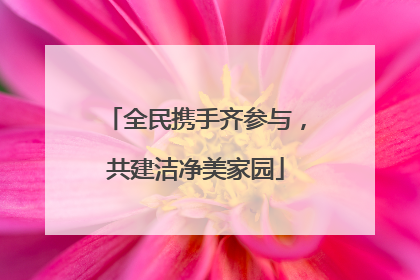 全民携手齐参与，共建洁净美家园