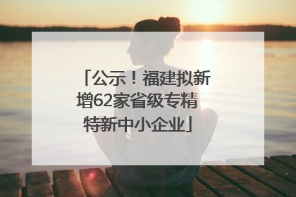 公示！福建拟新增62家省级专精特新中小企业
