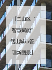 兰山区“智慧赋能”绣出城市管理新图景