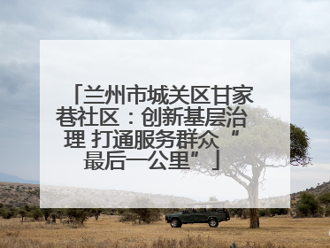 兰州市城关区甘家巷社区：创新基层治理 打通服务群众“最后一公里”