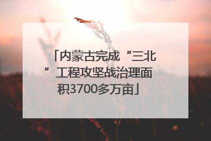 内蒙古完成“三北”工程攻坚战治理面积3700多万亩