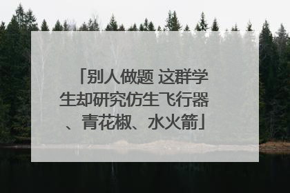 别人做题 这群学生却研究仿生飞行器、青花椒、水火箭