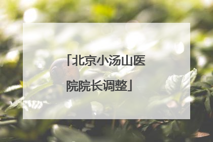 北京小汤山医院院长调整