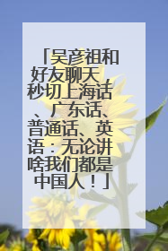吴彦祖和好友聊天，秒切上海话、广东话、普通话、英语：无论讲啥我们都是中国人！