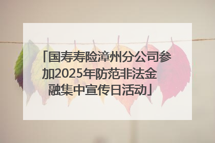 国寿寿险漳州分公司参加2025年防范非法金融集中宣传日活动