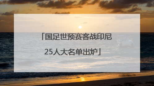 国足世预赛客战印尼25人大名单出炉