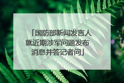 国防部新闻发言人就近期涉军问题发布消息并答记者问