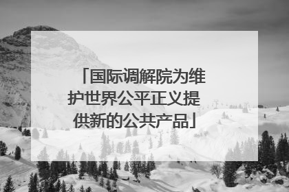 国际调解院为维护世界公平正义提供新的公共产品