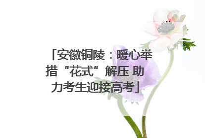 安徽铜陵：暖心举措“花式”解压 助力考生迎接高考