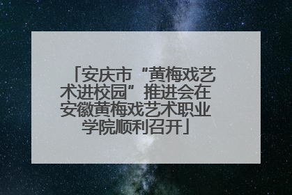 安庆市“黄梅戏艺术进校园”推进会在安徽黄梅戏艺术职业学院顺利召开