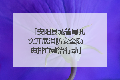 安阳县城管局扎实开展消防安全隐患排查整治行动