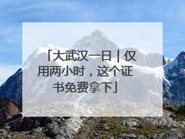 大武汉一日｜仅用两小时，这个证书免费拿下
