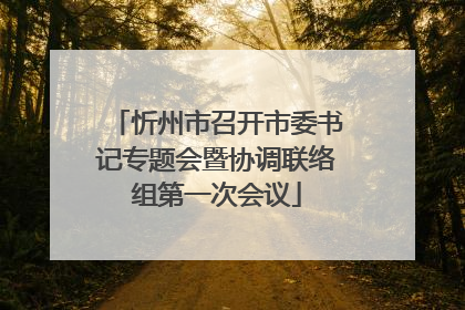 忻州市召开市委书记专题会暨协调联络组第一次会议