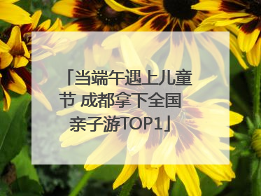 当端午遇上儿童节 成都拿下全国亲子游TOP1