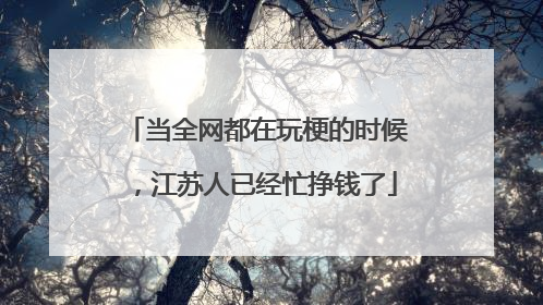 当全网都在玩梗的时候，江苏人已经忙挣钱了