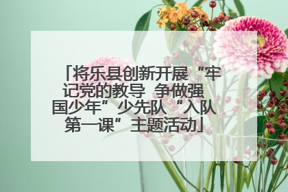 将乐县创新开展“牢记党的教导  争做强国少年”少先队“入队第一课”主题活动
