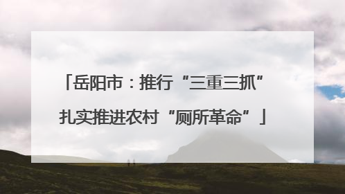 岳阳市：推行“三重三抓” 扎实推进农村“厕所革命”