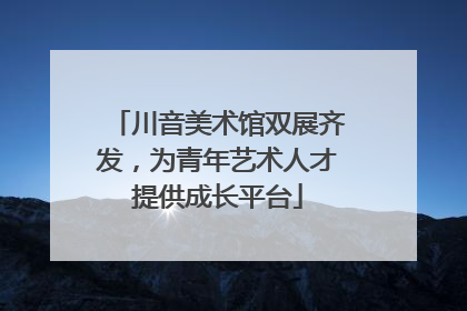 川音美术馆双展齐发，为青年艺术人才提供成长平台