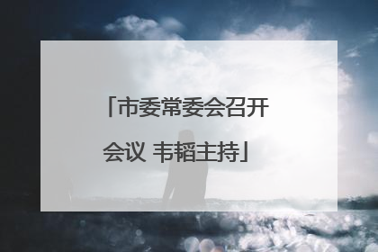 市委常委会召开会议 韦韬主持