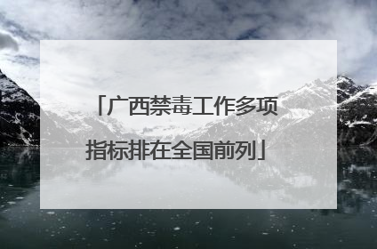 广西禁毒工作多项指标排在全国前列