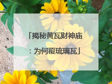 揭秘黄瓦财神庙：为何覆琉璃瓦
