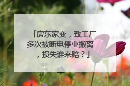 房东家变，致工厂多次被断电停业搬离，损失谁来赔？