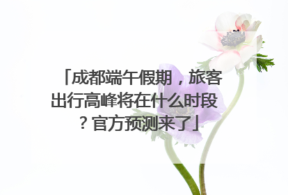 成都端午假期，旅客出行高峰将在什么时段？官方预测来了