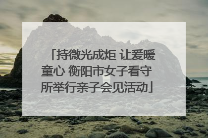 持微光成炬 让爱暖童心 衡阳市女子看守所举行亲子会见活动