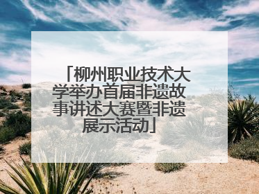 柳州职业技术大学举办首届非遗故事讲述大赛暨非遗展示活动