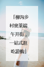 柳沟乡村奥莱端午开街，一站式逛吃游购