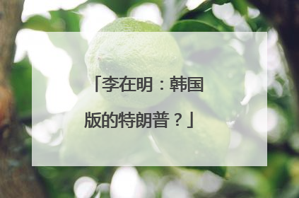 李在明：韩国版的特朗普？