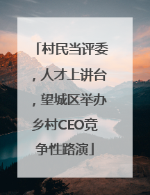 村民当评委，人才上讲台，望城区举办乡村CEO竞争性路演