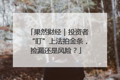 果然财经｜投资者“盯”上法拍金条，捡漏还是风险？