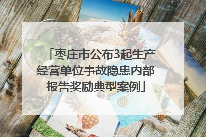 枣庄市公布3起生产经营单位事故隐患内部报告奖励典型案例