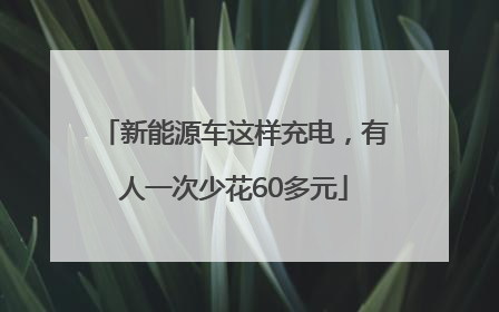 新能源车这样充电，有人一次少花60多元