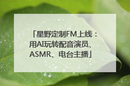 星野定制FM上线：用AI玩转配音演员、ASMR、电台主播