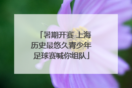 暑期开赛 上海历史最悠久青少年足球赛喊你组队