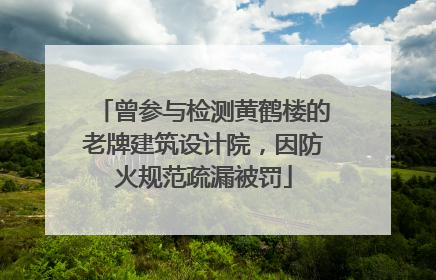 曾参与检测黄鹤楼的老牌建筑设计院，因防火规范疏漏被罚