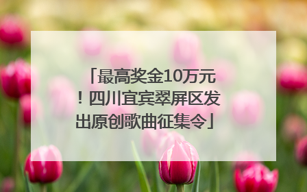 最高奖金10万元！四川宜宾翠屏区发出原创歌曲征集令