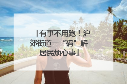 有事不用跑！沪郊街道一“码”解居民烦心事