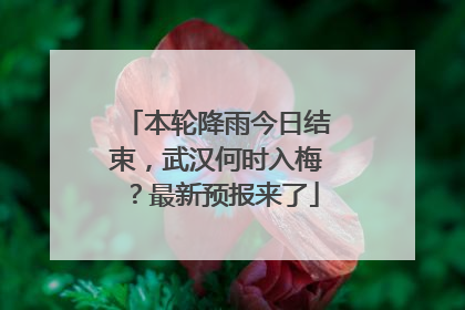 本轮降雨今日结束，武汉何时入梅？最新预报来了