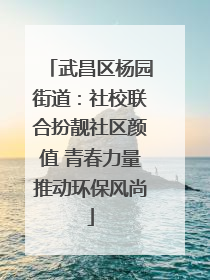 武昌区杨园街道：社校联合扮靓社区颜值 青春力量推动环保风尚
