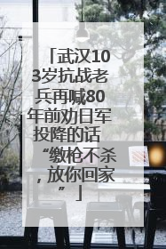 武汉103岁抗战老兵再喊80年前劝日军投降的话 “缴枪不杀，放你回家”