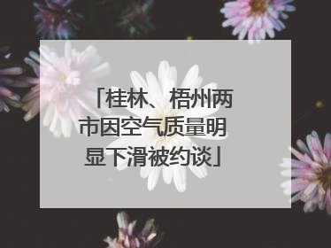 桂林、梧州两市因空气质量明显下滑被约谈