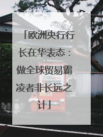 欧洲央行行长在华表态：做全球贸易霸凌者非长远之计